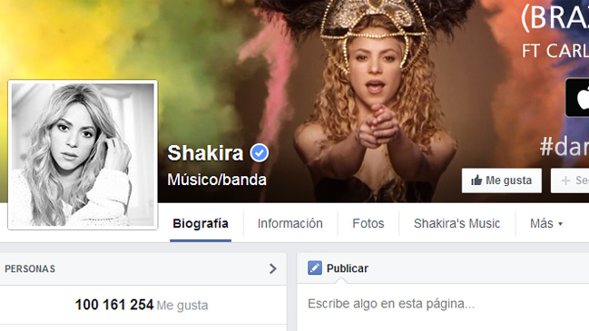 Shakira se convirtió en la artista con más seguidores en Facebook Shakira se convirtió en la artista con más seguidores en Facebook