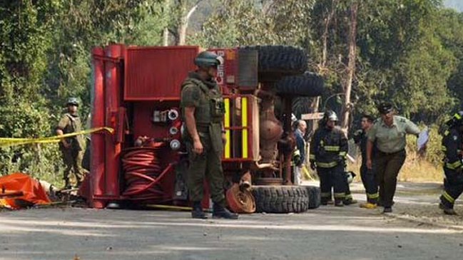 Dos bomberos fallecieron tras volcamiento en Collipulli Dos bomberos fallecieron tras volcamiento en Collipulli