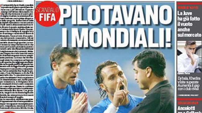 Diario deportivo italiano acusó a FIFA de arreglar partidos en Mundial de 2002 Diario deportivo italiano acusó a FIFA de arreglar partidos en Mundial de 2002