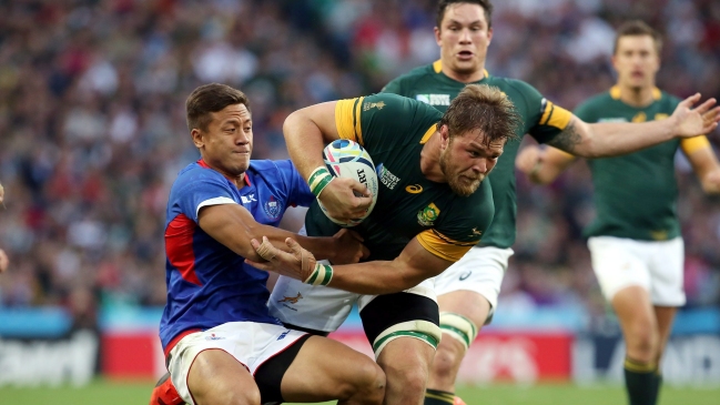 Sudáfrica se levantó en el Mundial de Rugby con victoria sobre Samoa Sudáfrica se levantó en el Mundial de Rugby con victoria sobre Samoa