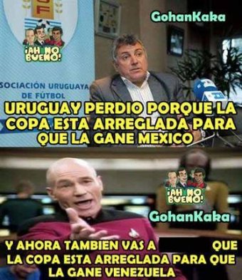 Uruguay quedó eliminado de la Copa América Centenario este jueves, tras caer ante Venezuela por 0-1 y el nuevo triunfo de México, ante Jamaica. Las redes sociales reaccionaron ante esto y compartieron varios memes al respecto. Uruguay quedó eliminado de la Copa América Centenario este jueves, tras caer ante Venezuela por 0-1 y el nuevo triunfo de México, ante Jamaica. Las redes sociales reaccionaron ante esto y compartieron varios memes al respecto.