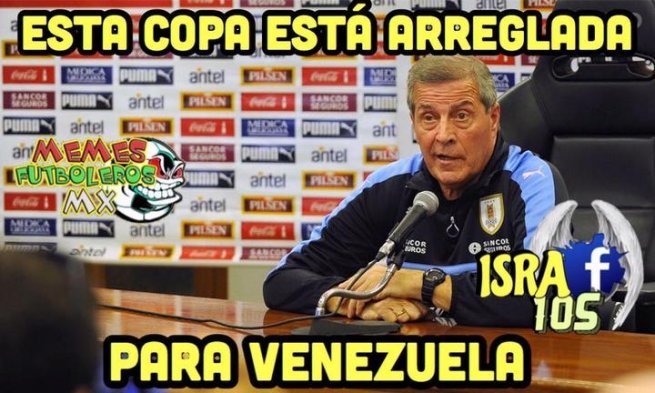 Uruguay quedó eliminado de la Copa América Centenario este jueves, tras caer ante Venezuela por 0-1 y el nuevo triunfo de México, ante Jamaica. Las redes sociales reaccionaron ante esto y compartieron varios memes al respecto. Uruguay quedó eliminado de la Copa América Centenario este jueves, tras caer ante Venezuela por 0-1 y el nuevo triunfo de México, ante Jamaica. Las redes sociales reaccionaron ante esto y compartieron varios memes al respecto.