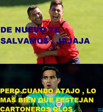 Chile venció 4-2 a Panamá y clasificó a los cuartos de final de la Copa América Centenario. Sin embargo, fue la baja actuación de Claudio Bravo durante el cotejo el blanco de los memes en las redes sociales. Chile venció 4-2 a Panamá y clasificó a los cuartos de final de la Copa América Centenario. Sin embargo, fue la baja actuación de Claudio Bravo durante el cotejo el blanco de los memes en las redes sociales.