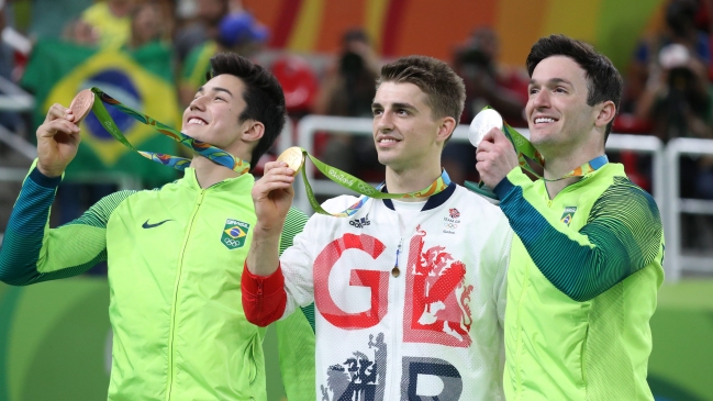 El británico Max Whitlock venció a Hypolito y Mariano en la final de suelo de la gimnasia El británico Max Whitlock venció a Hypolito y Mariano en la final de suelo de la gimnasia