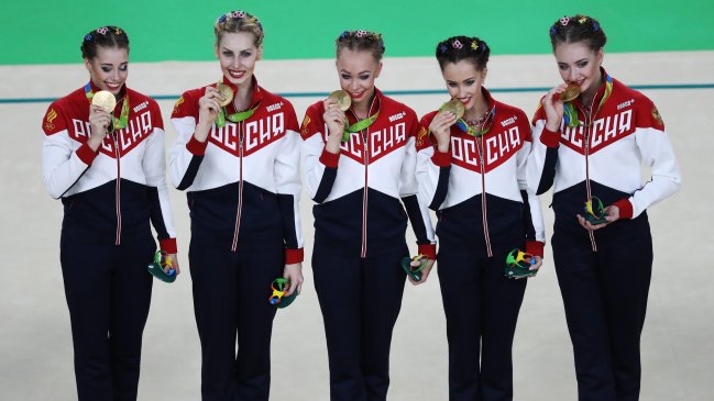 Rusia se adjudicó el oro por equipos en la gimnasia rítmica en Río 2016 Rusia se adjudicó el oro por equipos en la gimnasia rítmica en Río 2016
