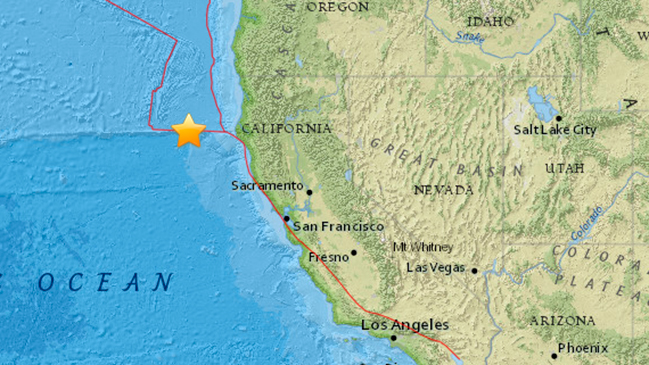 Descartan riesgo de tsunami tras fuerte sismo en costa de California Descartan riesgo de tsunami tras fuerte sismo en costa de California