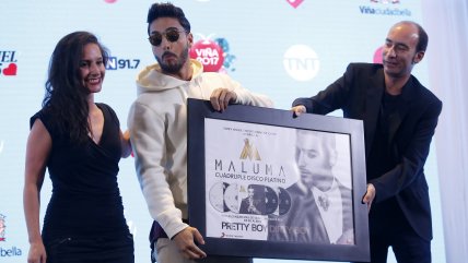 Maluma recibió cuádruple disco de platino en Viña    Maluma recibió cuádruple disco de platino en Viña