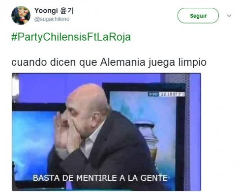 Este jueves, la selección chilena igualó 1-1 con Alemania por Copa Confederaciones y los fanáticos de la Roja se tomaron las redes sociales para comentar el duelo con sus memes. Este jueves, la selección chilena igualó 1-1 con Alemania por Copa Confederaciones y los fanáticos de la Roja se tomaron las redes sociales para comentar el duelo con sus memes.