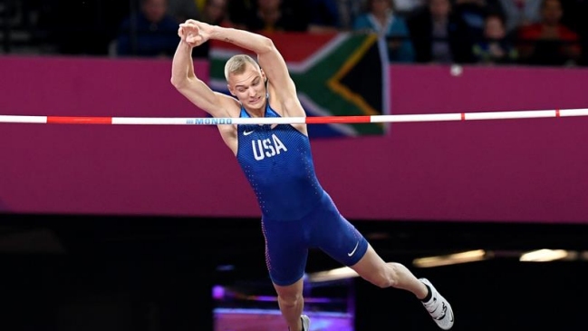 Sam Kendricks brilló en el salto con garrocha del Mundial de Londres Sam Kendricks brilló en el salto con garrocha del Mundial de Londres