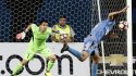 Pablo Calandria abrió el marcador en el Estadio El Teniente con un cabezazo perfecto