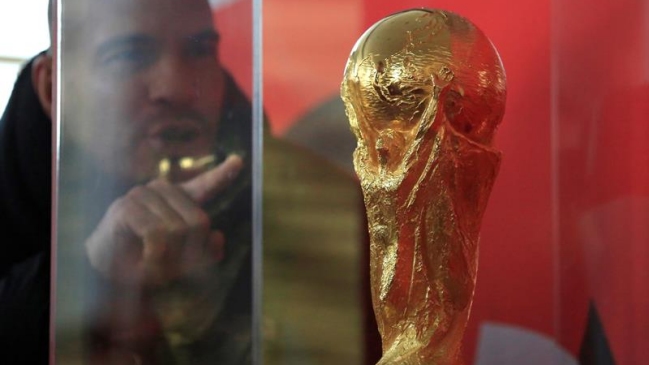 El trofeo de la Copa del Mundo llegó al Palacio del Kremlin El trofeo de la Copa del Mundo llegó al Palacio del Kremlin