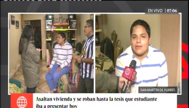 Ladrones entraron a casa de universitario y le robaron la tesis el día que la defendería Ladrones entraron a casa de universitario y le robaron la tesis el día que la defendería