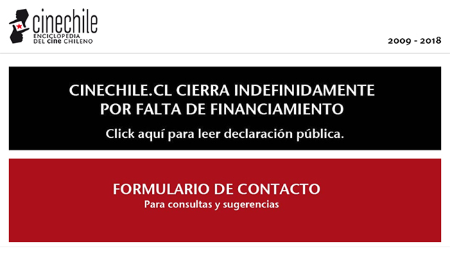 Sitio Cine Chile resucitará en los próximos días Sitio Cine Chile resucitará en los próximos días