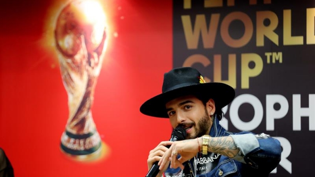 Maluma despidió la gira del trofeo de la Copa del Mundo en Colombia Maluma despidió la gira del trofeo de la Copa del Mundo en Colombia