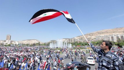   Siria: Masiva manifestación en apoyo al gobierno de Bashar al-Assad 