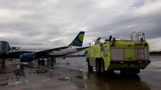 Evacuan de emergencia avión en aeropuerto de Puerto Montt Evacuan de emergencia avión en aeropuerto de Puerto Montt