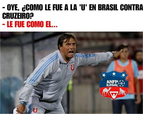 Universidad de Chile sufrió una dura derrota 7-0 en su visita a Cruzeiro por la Copa Libertadores y los memes no tuvieron piedad del equipo estudiantil. Universidad de Chile sufrió una dura derrota 7-0 en su visita a Cruzeiro por la Copa Libertadores y los memes no tuvieron piedad del equipo estudiantil.