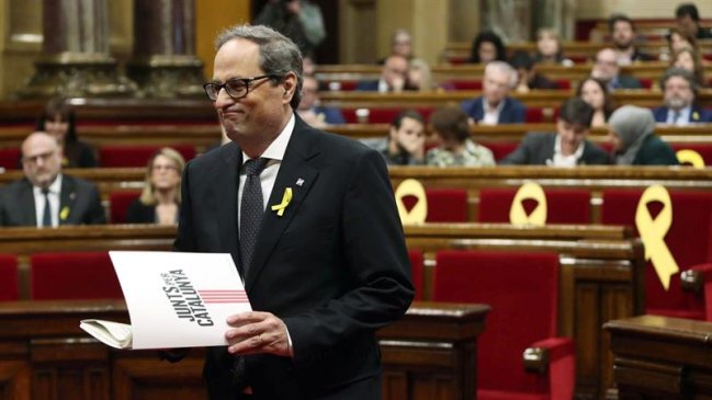 El independentista Joaquim Torra fue elegido presidente regional de Cataluña