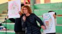 Claudia Di Girolamo impartió clase de teatro a escolares