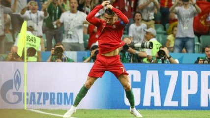 Las celebraciones de Cristiano Ronaldo tras su hat-trick en igualdad de Portugal con España