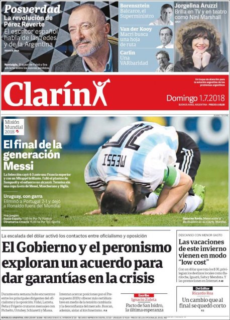 Fotos] Portadas de los diarios argentinos resaltaron 