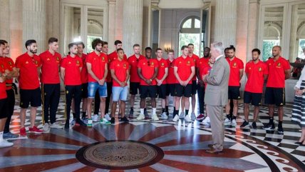 Reyes de Bélgica recibieron en Bruselas al plantel que fue tercero en Rusia 2018