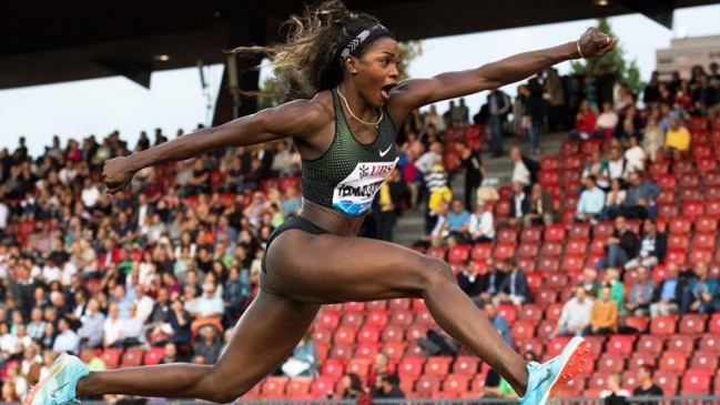  Caterine Ibargüen ganó por quinta vez el salto triple de la Liga Diamante  