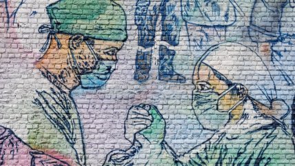  Belgas pintaron increíble mural en homenaje al personal médico  