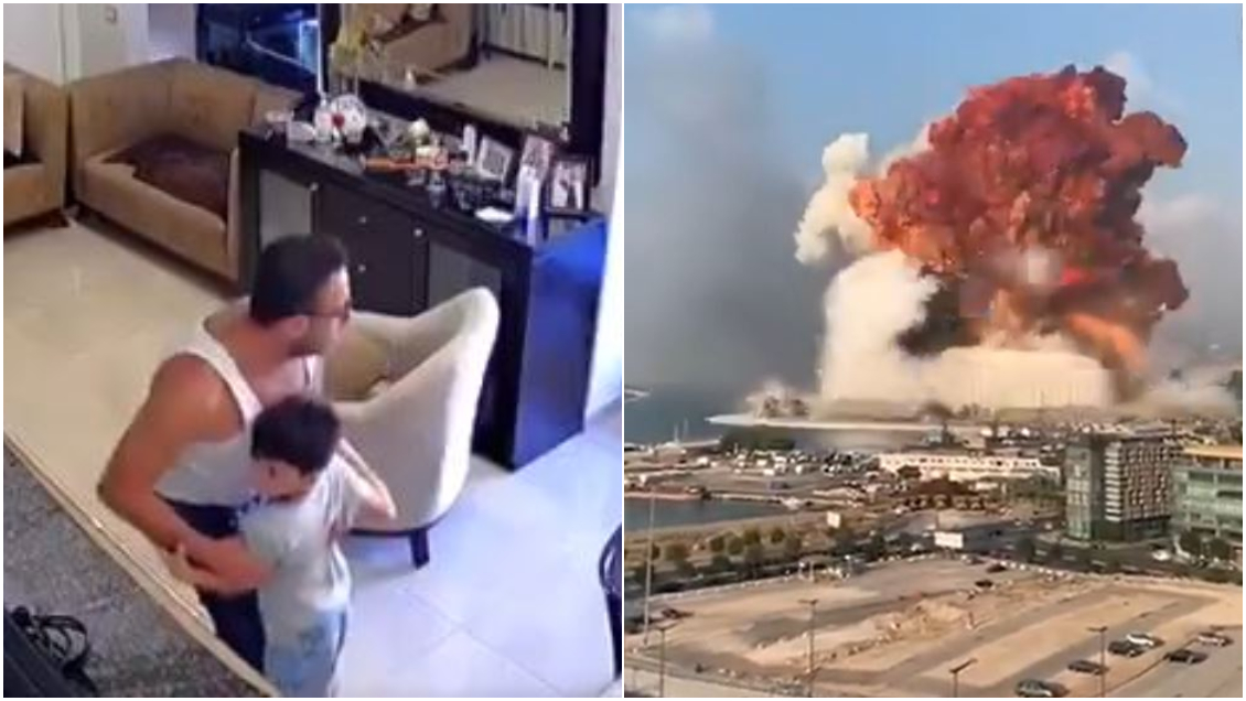Padre protege a hijo con su cuerpo durante la explosión de Beirut Padre protege a hijo con su cuerpo durante la explosión de Beirut