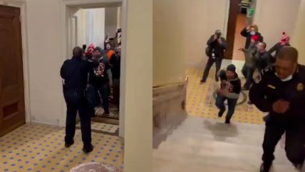  Un solo policía intentó contener a intrusos pro Trump en el Capitolio  