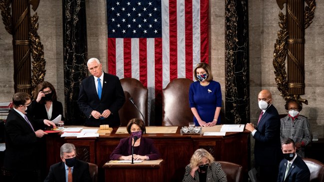 Congreso ratificó triunfo de Biden tras jornada de incidentes en el Capitolio