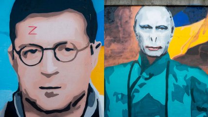   Ahora con Zelenski: Muralista polaco comparó al presidente ucraniano con Harry Potter 