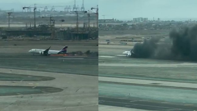 Avión de Latam sufrió accidente en la pista del aeropuerto de Lima