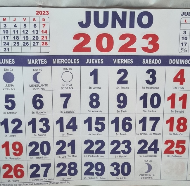 Junio 2023 ¿Cuántos días festivos tiene este mes? Cooperativa.cl