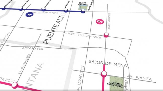 Línea 9 tendrá 19 estaciones y llevará por primera vez el Metro a La Pintana, La Legua y Bajos de Mena