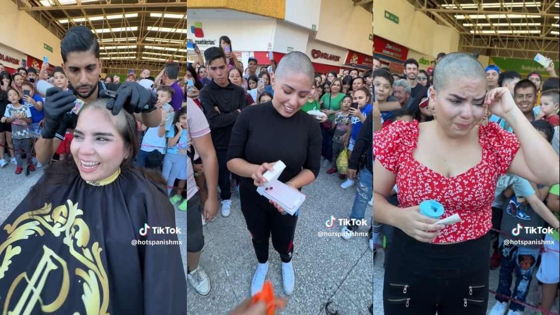 Rompió en llanto: Joven se rapó para concursar por un iPhone y no ganó Rompió en llanto: Joven se rapó para concursar por un iPhone y no ganó