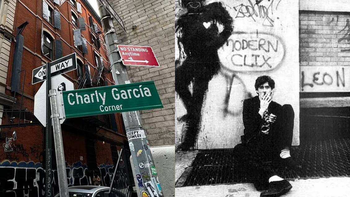 Leyenda: Charly García tiene su esquina en Nueva York