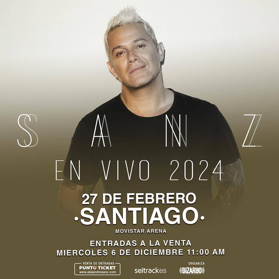 alejandro sanz confirmo show ens olitario en chile para 2024