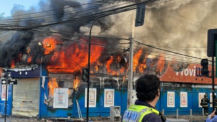   Incendio quemó locales comerciales y un cité en inmediaciones del terminal de buses de Viña del Mar 
