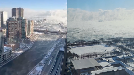  Bajas temperaturas dejaron a Chicago con postal al puro estilo de 