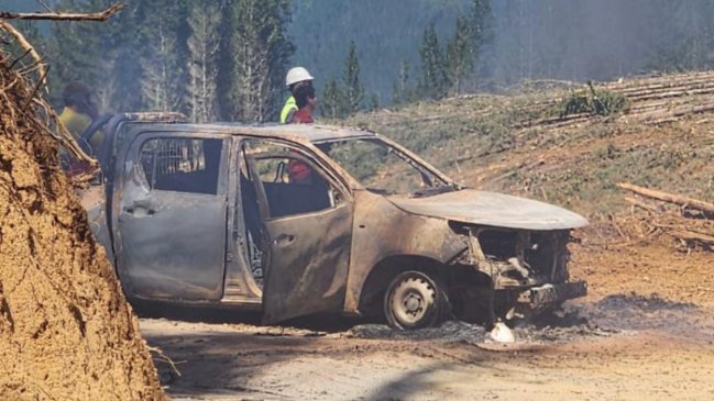   Ataque incendiario en Loncoche dejó seis máquinas forestales quemados 