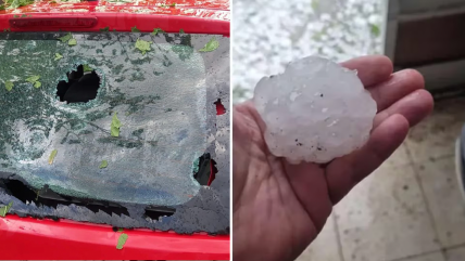   Piedras del porte de un huevo: Intenso granizo dañó vehículos en Mendoza 