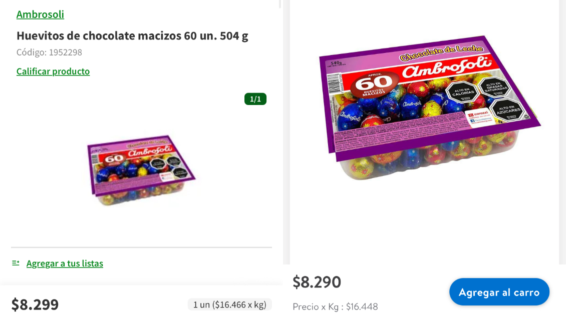 Por la crisis del cacao: Bandejas de huevitos de chocolate superan los $8.200 Por la crisis del cacao: Bandejas de huevitos de chocolate superan los $8.200