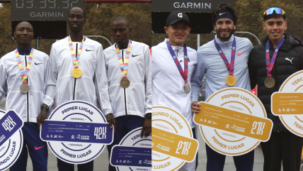   Edwin Koech y Carlos Díaz lideraron la premiación del Maratón de Santiago 