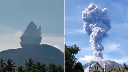   Volcán entró en erupción y dejó enorme columna de cenizas en Indonesia 
