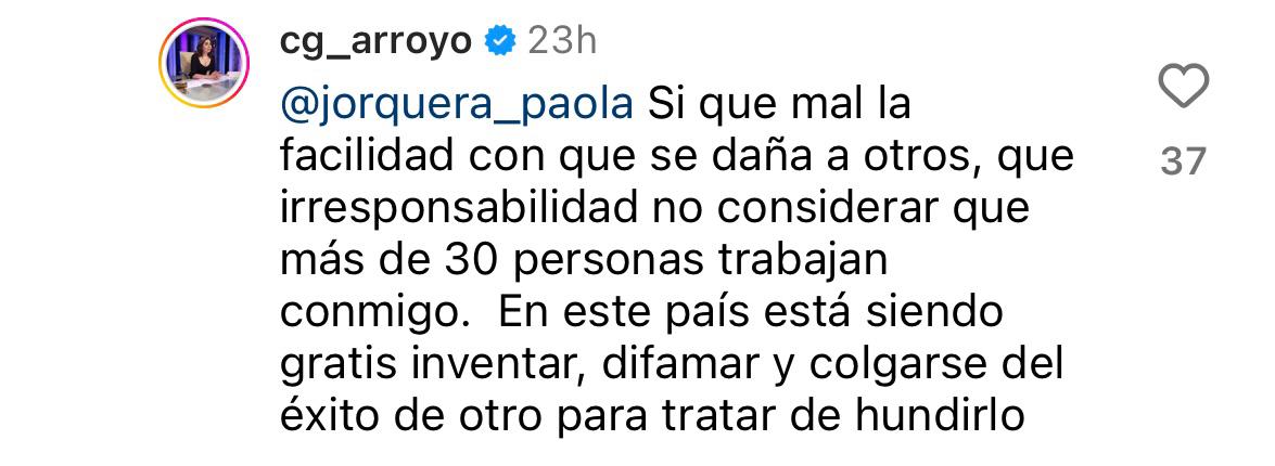 Carmen Gloria Arroyo negó acusaciones de maltrato laboral