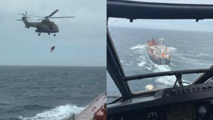   Rescate en altamar: tripulante filipino quedó inconsciente y debió ser evacuado por la Armada 