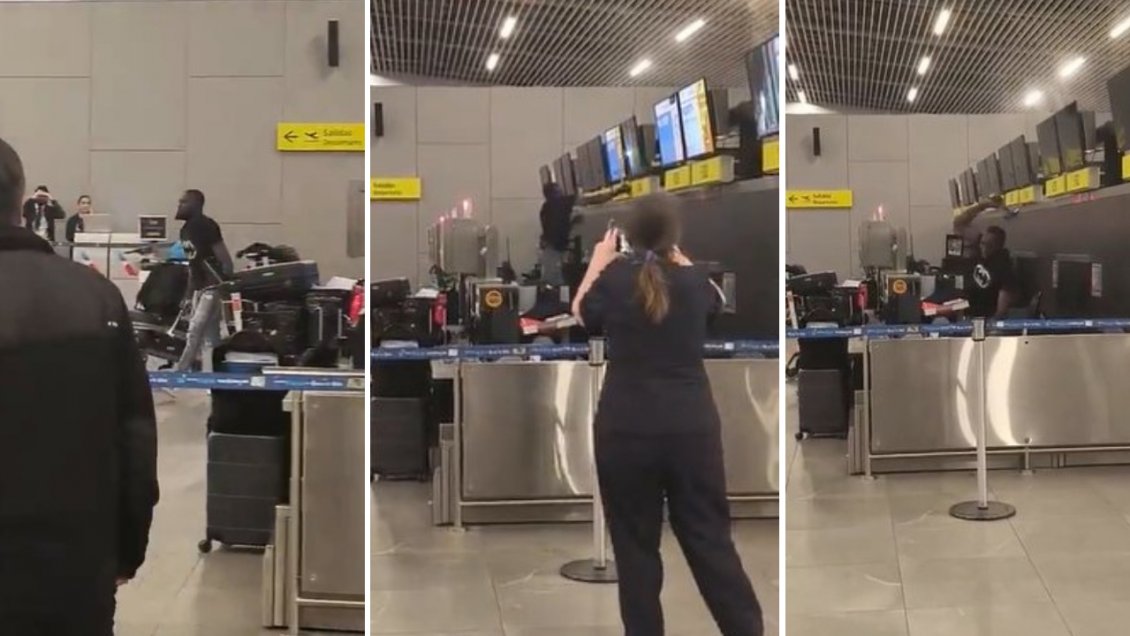 Hombre causó terror y destrozos, con un martillo, en el Aeropuerto de Santiago