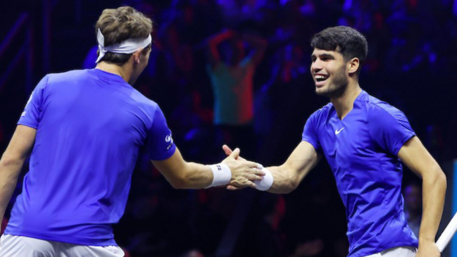   Alcaraz y Ruud vencieron a Shelton y Tiafoe en dobles para encender la Laver Cup 