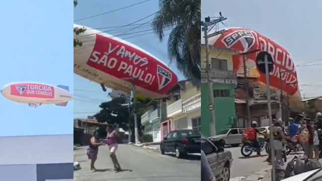   [VIDEOS] Dirigible de Sao Paulo se estrelló contra casas en la previa de su partido 